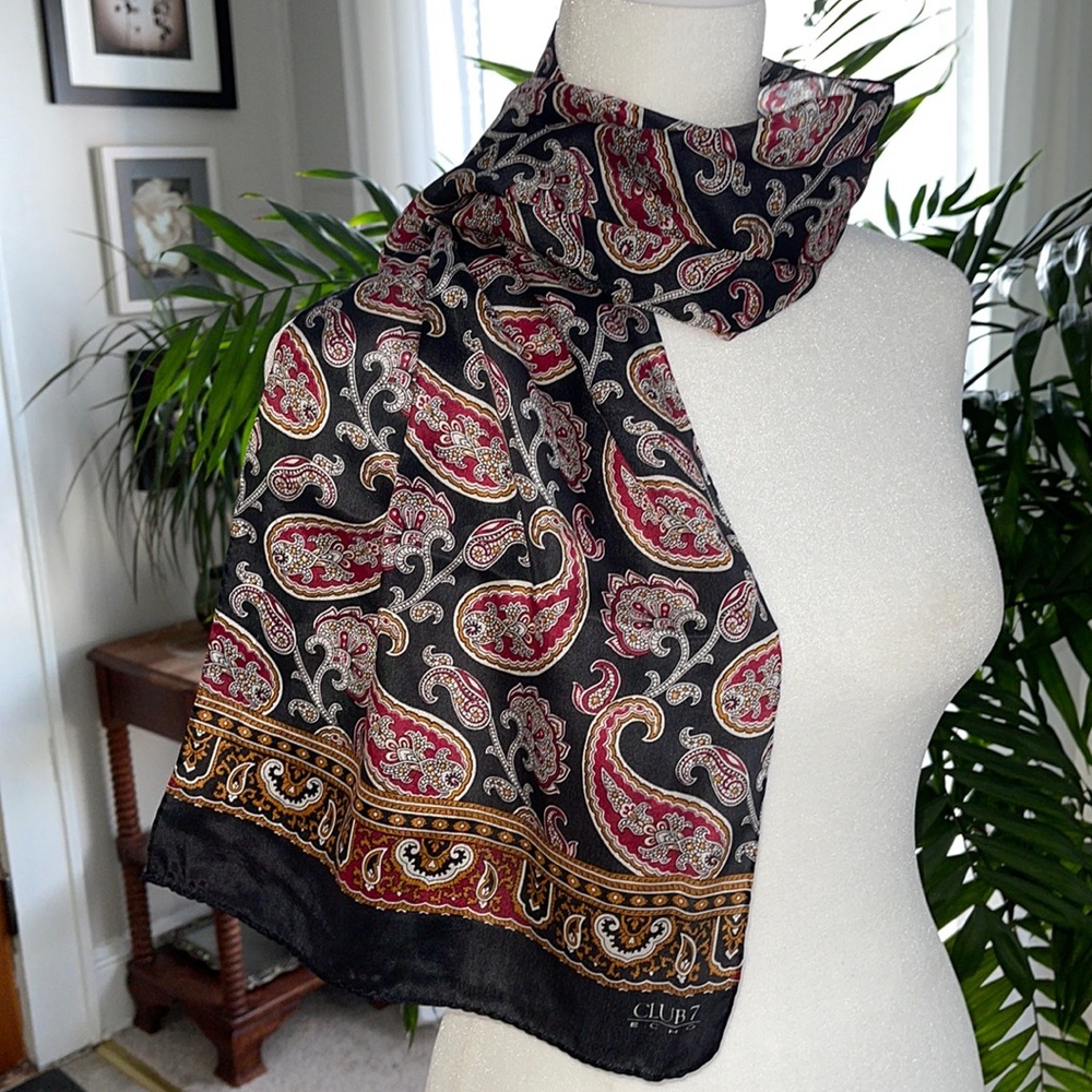 ECHO Club 7 Silk Paisley Scarf